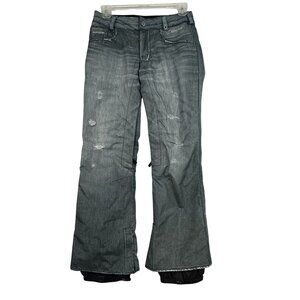 Burton Gore-Tex Womens Small Snowboarding Pants Denim Vinh Long Adjustable Waist